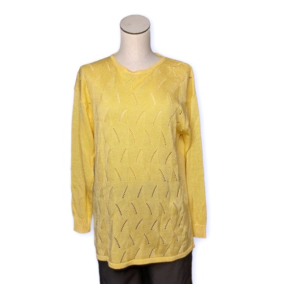GOLLEHAUG • size 42 (Medium) Knit Sweater yellow casual long sleeve women's - Picture 1 of 7